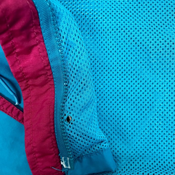 Vintage Columbia 90s Multicolour Retro Neon Blue Long Jacket Large/XL - Picture 6 of 10